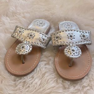 Jack Rogers Silver Hampton Thong Sandal - Little Kid